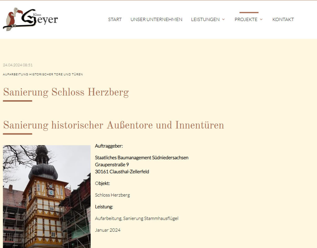 Holzsanierung Klaus Geyer Sanierung historischer Außentore und Innentüren