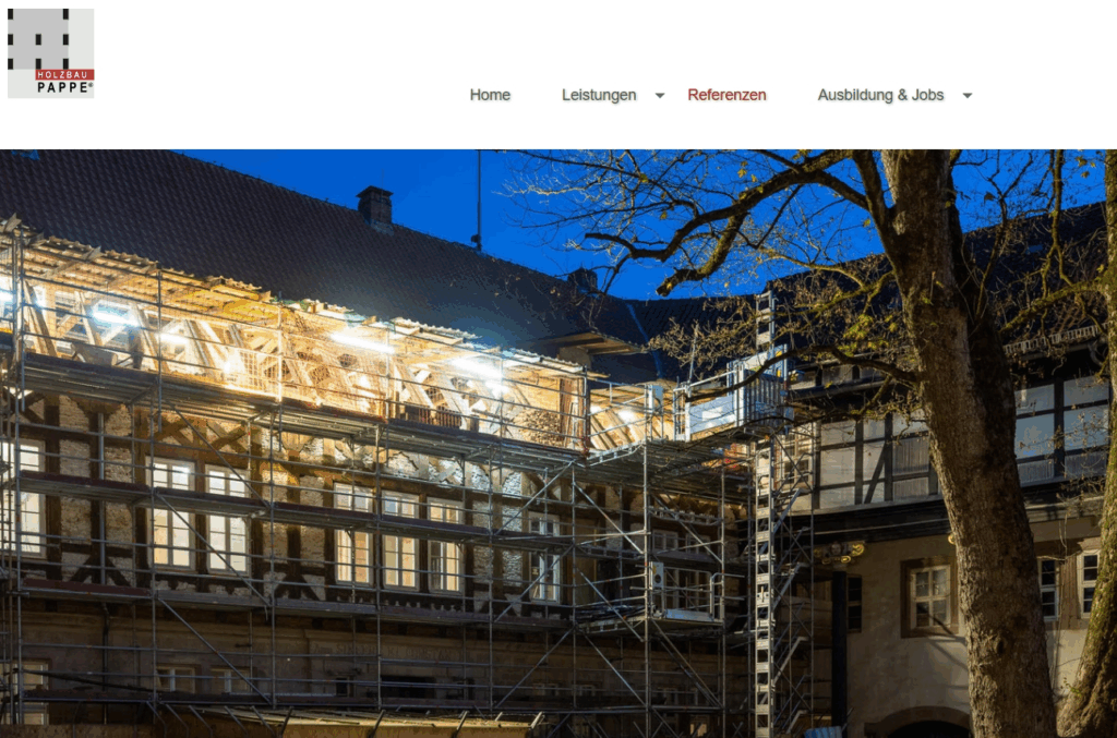 Zimmerer-, Dachdeckerarbeiten: Holzbau Gebrüder Pappe GmbH