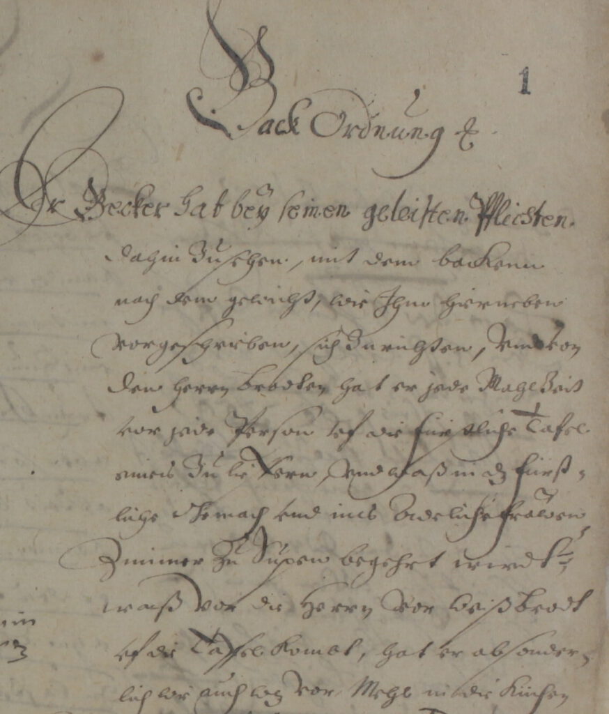 Auszug aus der Backordnung